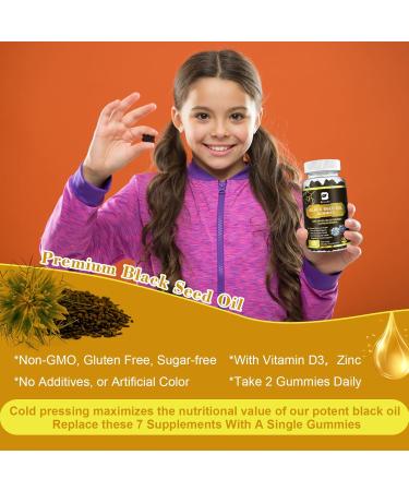 Black Seed Oil & Sea Moss Gummies | Black Cumin Seed Gummy with Ashwagandha Irish Sea Moss Elderberry Turmeric Vitamin D3 C Zinc - Support Immunity Joints Digestion Hair Growth 60 Count (Pack of 1) - Buy Online on GoSupps.com