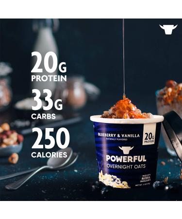 High Protein Blueberry Vanilla Overnight Oats Cup - 20g Protein, Whole Grain, Kosher - 6 Pack - Buy Online on GoSupps.com