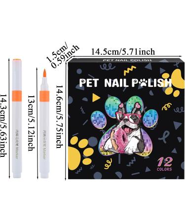 Dog Nail Polish | 12 Colors of Dog Nail Polish Quick-Drying Pens | Waterproof Fade-Resistant Pet-Friendly Formula Grooming Supplies for Small Animals - Buy Online on GoSupps.com