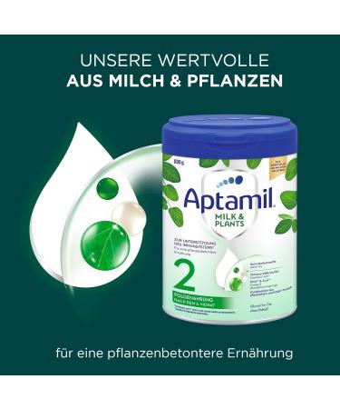 Aptamil Milk & Plants 2 - Follow-On Formula for 6+ Months | Omega 3 DHA & ALA | Palm Oil-Free Baby Milk Powder 800g - Buy Online on GoSupps.com