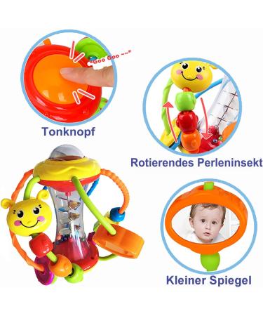 Hola Baby Toys: Motoric Rassel Ball for 6 Months+ - Perfect Greifball & Crawling Toys for Babies 3 to 12 Months - Buy Online on GoSupps.com