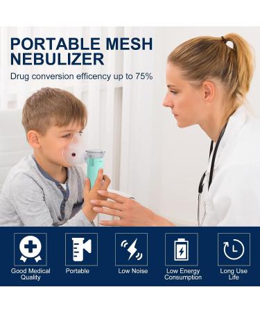 Portable Handheld Nebulizer for Travel & Household Use - Quiet Nebulizer Machine for Adults & Kids - Cool Steam Inhaler for Breathing Problems - Green - Buy Online on GoSupps.com