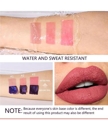 LuckNest Peel Off Lip Stain Lip Tint Set of 3 long lasting peel off matte lip gloss matte liquid lipstick nude lip gloss waterproof lip tint non stick for women - Buy Online on GoSupps.com