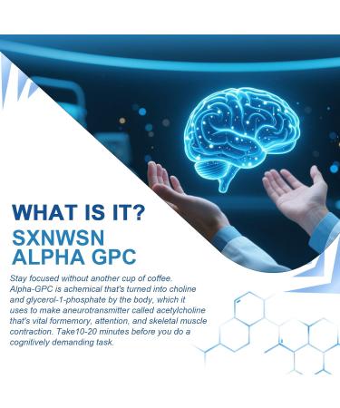 SXNWSN Alpha GPC Cognitive Support - 300mg with Bacopa & Ginkgo Biloba | Brain Health Supplement for Memory & Focus | 90 Vegan Capsules  - Buy Online on GoSupps.com