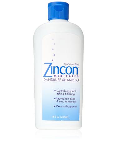 Zincon Medicated Dandruff Shampoo  8 Fluid Ounce 8 Fl Oz (Pack of 1)