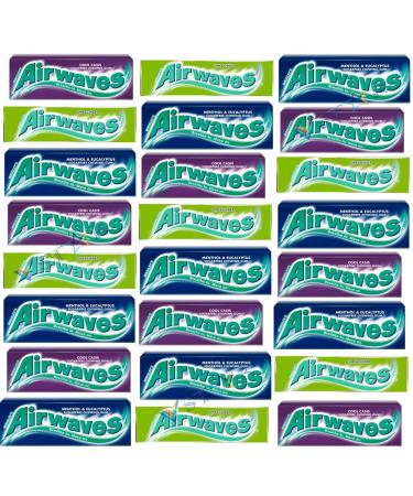 Wrigley s Airwaves Menthol Eukaliptus Lime & Ginger & Cool Cassis Chew gum -14g (Pack of 10 Random Mixed)