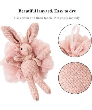 Shop Bath Sponge Shower Loofah Set - 2-Pack Kids Pink & Grey Rabbit Travel Sponges for Bathing - Buy Online on GoSupps.com