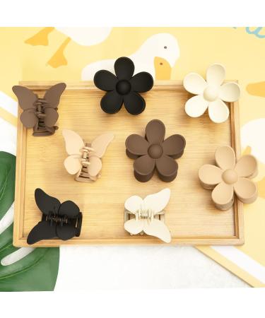 8Pcs Large Hair Claw Clips for Thick Hair - Strong Matte Jaw Clips for Women - Non-slip Butterfly Hair Clips (2 Styles) - Buy Online on GoSupps.com
