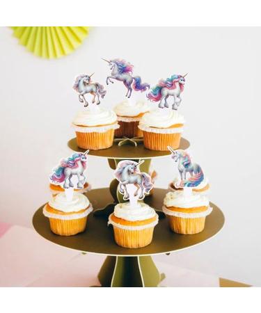 Keaziu 24 Pack Unicorn Horse Cupcake Toppers Colorful Horse Cupcake Picks Baby Shower Wedding Boys Girls Birthday Party Cake Decorations Supplies - Buy Online on GoSupps.com