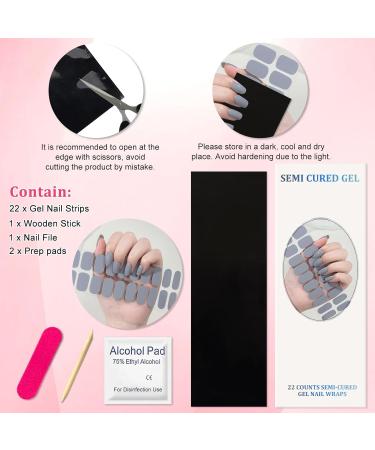 Ceboic Nail Foils - 22PC Self-Adhesive Gray Gel Nail Polish Strips | Salon Quality Full Wraps for Fingers & Toenails | UV/LED Lamp Required - Buy Online on GoSupps.com
