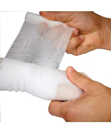 ZJCCTO Medical 24 Bulk Gauze Stretch Bandage Roll 4 Inch x 4 Yards - Premium Cloth Bandage for First Aid Supplies - Buy Online on GoSupps.com