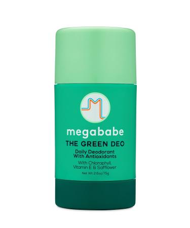 Megababe Daily Deodorant - The Green Deo with Anti-Antioxidants | Aluminum-Free Solid All Natural | Geranium & Lemon | Free from Parabens Sulfates & Phthalates | 2.6 oz