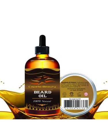 Natural Beard Oil for Men | Grooms Beard & Mustache | Boosts Growth & Softness | 100% Organic (4oz - Buy Online on GoSupps.com