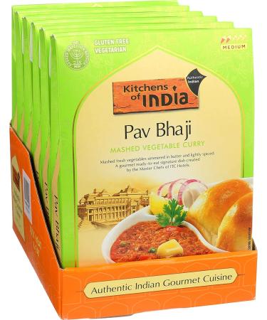 Kitchens of India Pav Bhaji Ready to Eat - Mashed Vegetable Curry (Pack of 6, 10 oz Boxes) - Buy Online on GoSupps.com