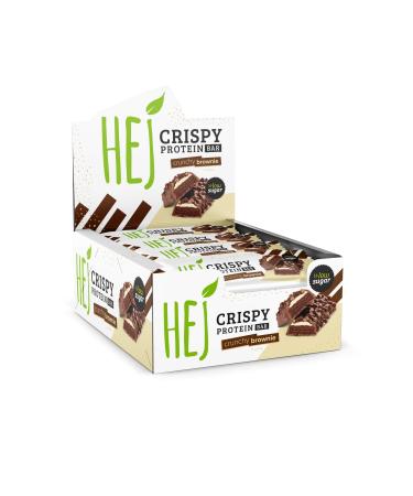 Hej Crispy Proteinriegel Snack - Low Sugar protein bar |14.4g protein & 168kcal per bar |Vegetarian & without palm oil - 12x45g crunchy brownie crunchy brownie 12 pieces (1 Pack) - Buy Online on GoSupps.com