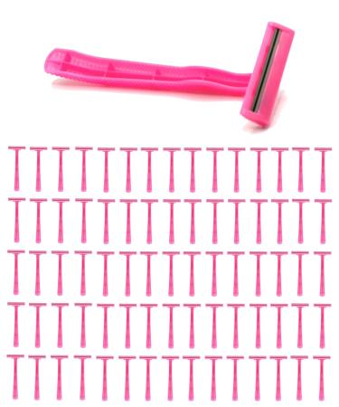 Buy 100 Low-Cost Pink Disposable Razor Blades - Twin Blade Stainless Steel Ideal for Hospitality & Home Use - Buy Online on GoSupps.com
