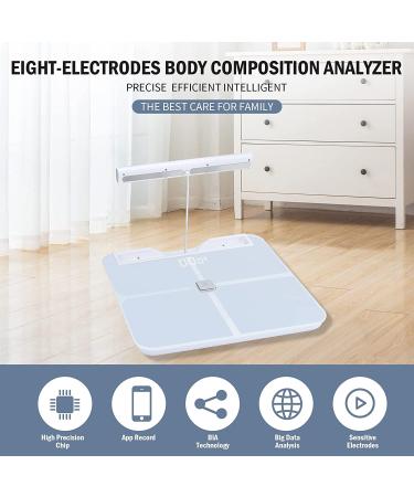 Squamae Smart Scale: Full Body Composition Analyzer with 8 Electrodes and Bluetooth - White - Buy Online on GoSupps.com