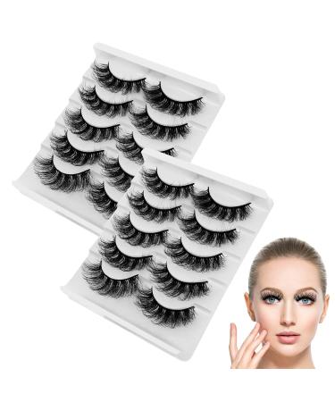 Shop Sibba 5D Faux Mink Eyelashes - 10 Pairs of Dramatic 20mm Wispy & Fluffy Extensions for Stunning Eye Makeup - Buy Online on GoSupps.com