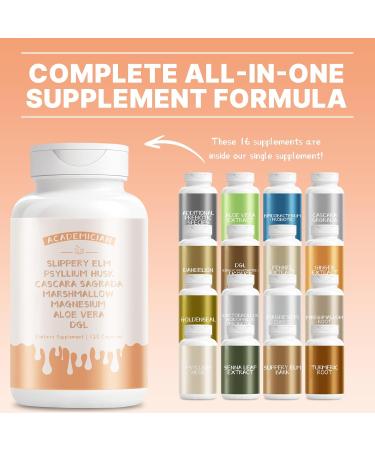 ACADEMICIAN Magnesium Glycinate Probiotic Capsule with Psyllium Husk Capsule Slippery Elm Marshmallow Root Supplemnt - 120 Count - Buy Online on GoSupps.com