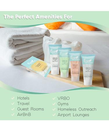 300-Piece Eco Botanics Hotel Soaps & Toiletries Bulk Set | All-In-One Kit for Hotels | Travel-Size Amenities with Shampoo, Conditioner, Body Wash, Lotion, and Bar Soap - Buy Online on GoSupps.com