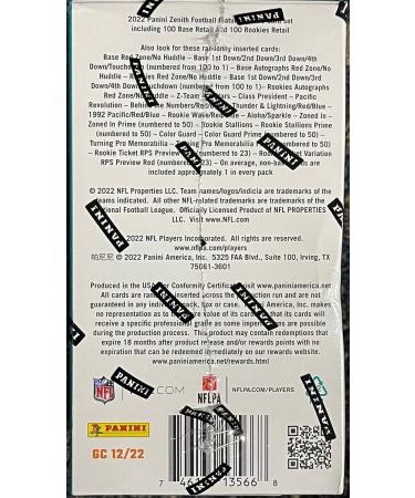 2022 Panini Zenith Football Trading Cards Blaster Box - 6 Packs/4 Cards per Pack - Buy Online on GoSupps.com