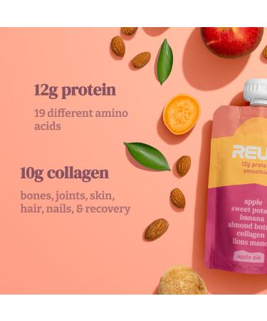 Reup Collagen Protein Smoothie - 12g Protein 10g Collagen Dairy Free Ready to Drink - High Protein Snacks for Adults Dairy Free Protein Shakes Protein Pouches Adult Smoothie Pouches - 8 Count - Buy Online on GoSupps.com