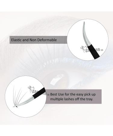 ZAMAHA UK Boot Shape Curved Volume Tweezers - Japanese Stainless Steel - Precision Angled Tip for 3D 4D 6D Lash Extensions (Black) - Buy Online on GoSupps.com