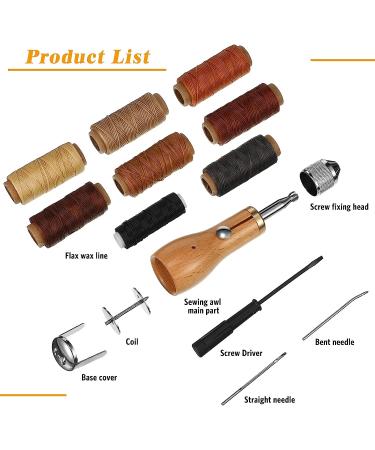 Willbond 12-Piece Sewing Awl Kit with Needles, Threads, and Screwdriver - Portable Leather Repair Tool for DIY Crafts - Buy Online on GoSupps.com