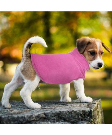 Pink Dog Fleece Vest with Turtleneck for Small Medium Dogs - Winter Jacket with Leash Hole - Buy Online on GoSupps.com