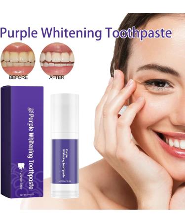 2PC Purple Toothpaste for White Teeth | Whitening Toothpaste for a Glowing Smile | Effective Purple Toothpaste for Yellow Teeth - Buy Online on GoSupps.com