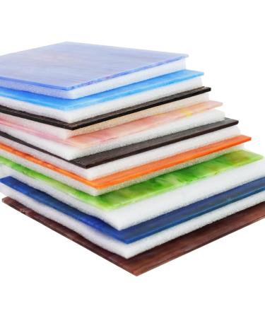 KIPHEPI 9 Sheets Mixed Textures Stained Glass 6x6 Pack - Art Glass Supplies for Crafts - Color Variety Textured Mosaic Tiles - Buy Online on GoSupps.com