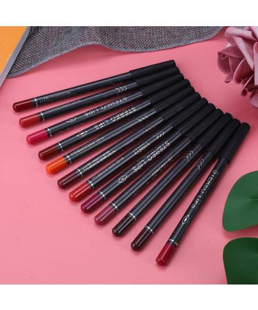 12 Colors Lip Liner Pencil Set - Waterproof Matte Long-lasting Lip Makeup Tool - Buy Online on GoSupps.com