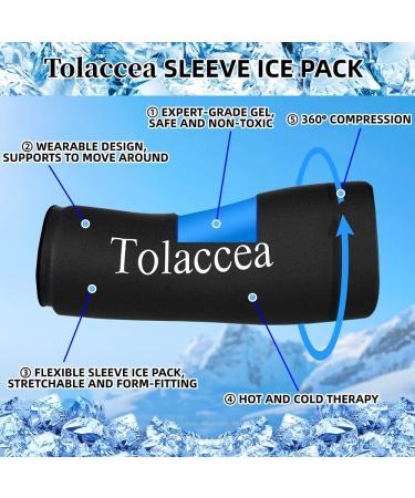 Ellenbogen & Knee Triage with Gel Cooling Pillows | Tolaccea Flexible Ice Cold Sleeve Pack for Pain Relief (Black Large 17-20) - International Shipping Available - Buy Online on GoSupps.com
