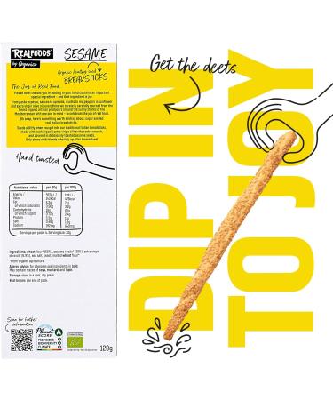 Organico - Sesame Grissini Breadsticks 8x 120g. Organic and Made With Authentic Italian Ingredients. Traditional Crispy Handmade Bread sticks. No GMO No Preservatives. Great For Party Food Or Snacks - Buy Online on GoSupps.com