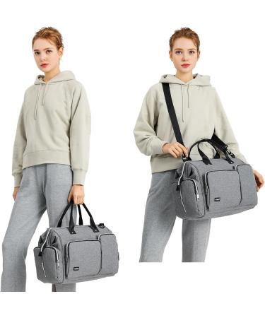 Kono Baby Changing Bag Nappy Diaper Bags for Mom and Dad Large Travel Tote Messenger with Changing Mat Grey - Buy Online on GoSupps.com