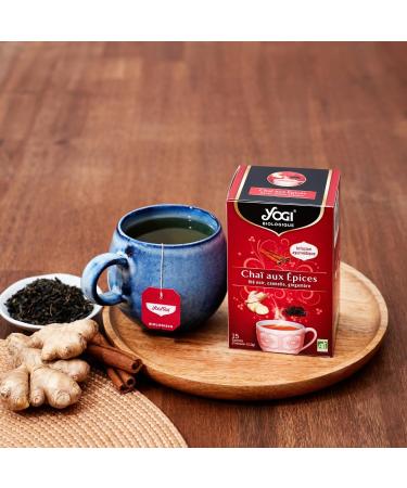 YOGI Organic Chai with Spices Infusion 100 percent Organic Black Tea Cinnamon and Ginger 15 heat-sealed and staple-free ba - Buy Online on GoSupps.com
