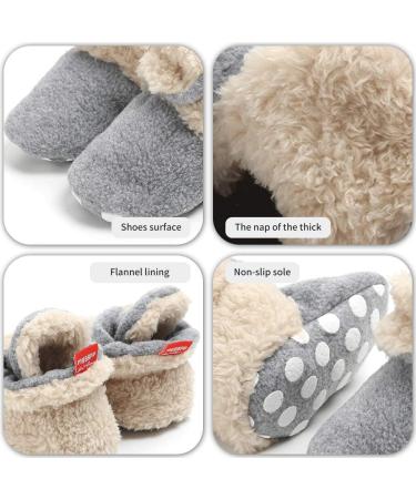 EDOTON Unisex Newborn Winter Boots | Warm Non-Slip Sole Bootie Sock for 0-6 Months | Gray Khaki - Buy Online on GoSupps.com
