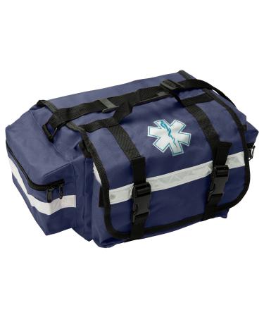 NOVAMEDIC Professional Empty Blue First Responder Bag  17 x 9 x 7  EMT Trauma First Aid Carrier for Paramedics and Emergency Medical Supplies Kit  Lightweight and Durable