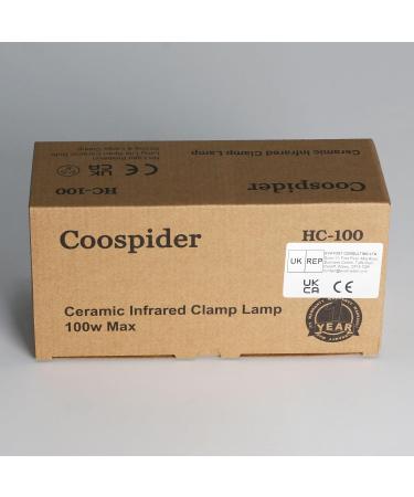 Coospider 100W Infrared Ceramic Heat Lamp for Reptiles & Amphibians - No Visible Light E27 Bulb Holder Perfect for Turtles Lizards Snakes & More - Buy Online on GoSupps.com
