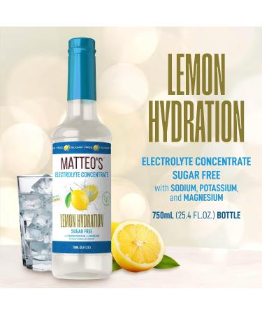 Matteo's Sugar-Free Hydration Concentrate - Electrolyte Drink for Quick Rehydration & Endurance Ideal for Workouts Travel Heat & Sun Delicious with Vitamins & Nutrients Lemon Flavor 750ml 6-Pack 750 mL (pack of 6) - Buy Online on GoSupps.com