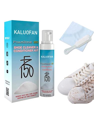 Kaluofan Fz150 Shoe Cleaner Foamzone 150 Shoe Cleaner Shoe Cleaning Kit Shoe Cleaner Trainer Cleaner Shoes Whitening Cleansing Foam Shoe Cleaner Kit Shoe Cleaner Foam Set With Shoe Brush and Towel
