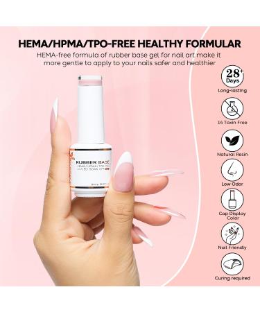 Nicedeco 8ml Rubber Base Gel Set - HEMA Free 6 Colors Soak Off Gel for Nails - International Shipping - Buy Online on GoSupps.com