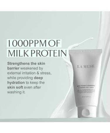 LA MUSE Milk Foam Cleansing - Naturally Derived Ingredients/Sensitive Skin/Skin Tone Milk Foam Cleansing - Naturally Derived Ingredients/Sensitive Skin/Skin Tone Care/Exfoliation Management - Buy Online on GoSupps.com