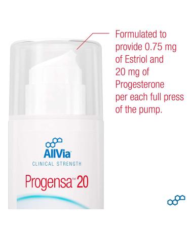 AllVia Progensa 20 Progesterone Cream 4 oz - Natural Hormone Balance & Relief - Buy Online on GoSupps.com
