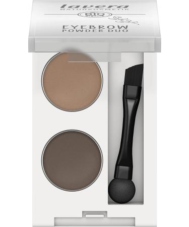 Shop Lavera Eyebrow Powder Duo | Natural Vegan Cosmetics | Talc-Free & Silicone-Free | With Organic Jojoba Oil | 2 x 0.8g - Buy Online on GoSupps.com