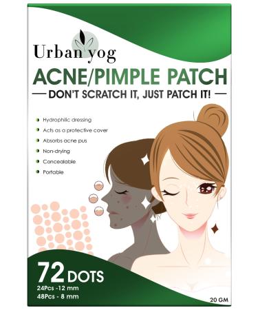Acne Pimple Patch - 72 Invisible Facial Stickers cover with 100 Hydrocolloid overnight Pimple - Acne Absorbing patch (Single)