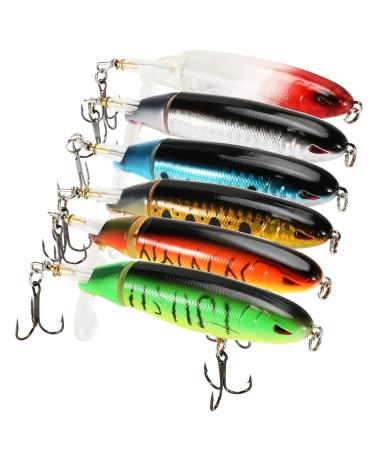 Moko fishing bait set 6 pieces of artificial bait with fish bait box 2 drilling hook rotating cock wobbler swimbait fish fishing set for pike pikeperch trout trout fresh water salt water angle set
