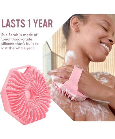 Silicone Body Brush for Gentle Exfoliation | Pink Bathing & Shower Brush for Men & Women - Buy Online on GoSupps.com