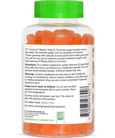 21st Century Daily D Gummies Fruit Flavored - 120 Gummies Pack of 3 - Buy Online on GoSupps.com