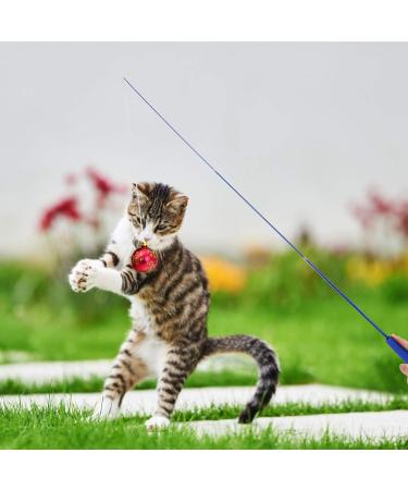 UKETO Cat Teaser Wands Retractable Fishing Pole Wand Cat Teaser Rod Toy (Blue) - Buy Online on GoSupps.com